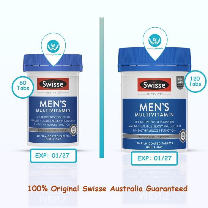 ORIGINAL  Swisse Men's Ultivite Multivitamin 120 Tablet untuk Pria
