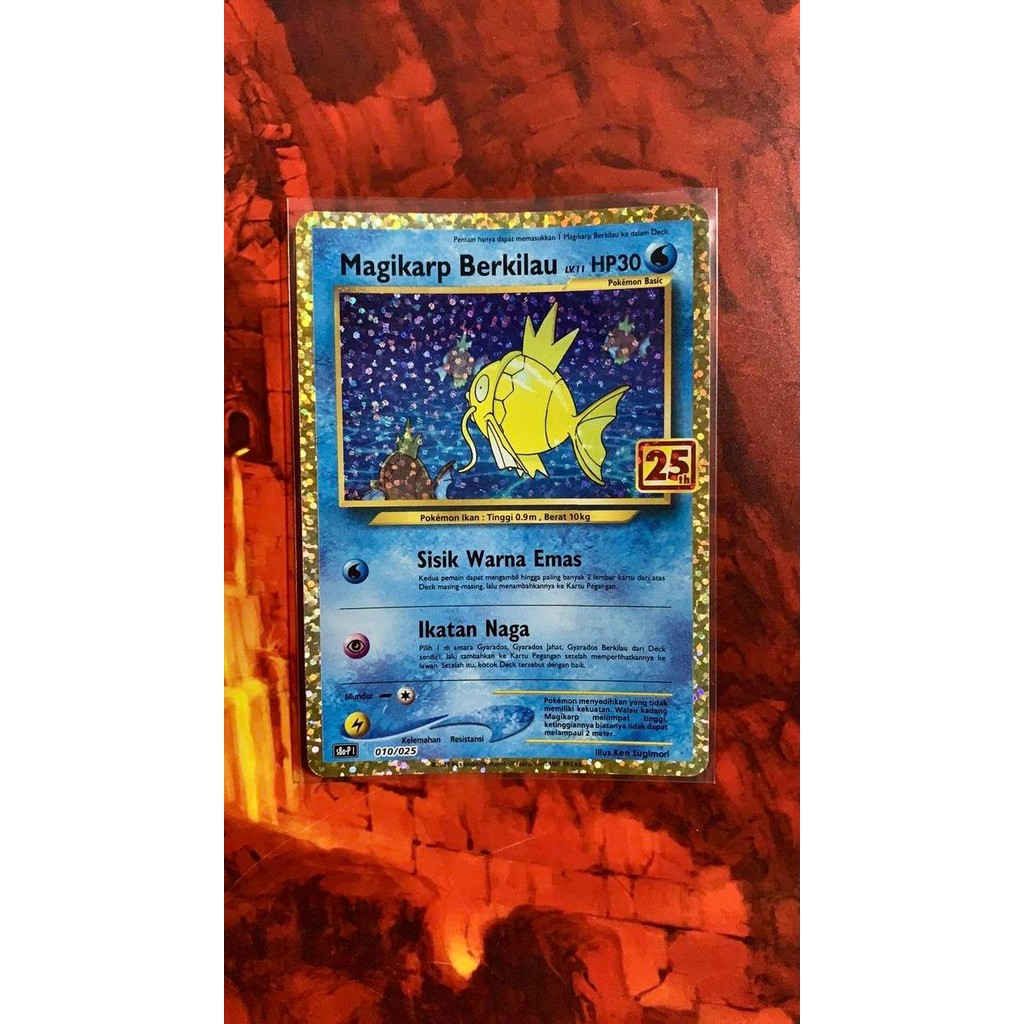 j225- Magikarp Berkilau Holo 1 Kartu Indo 25Th Celebrations Pokemon Tcg Card