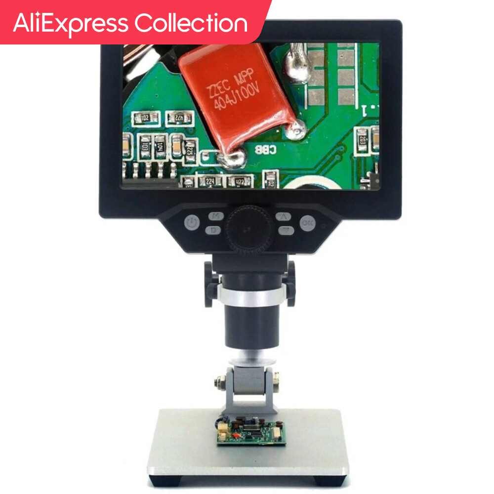 AliExpress Collection 1200X Digital Microscope 12MP Electronic Video Microscopes 7 Inch HD LCD Solde