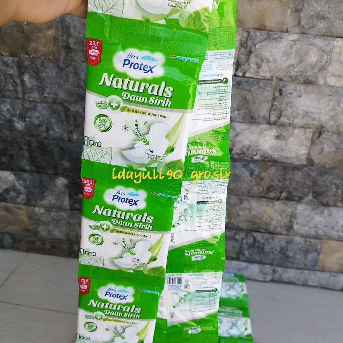 C.OkirimCEPAT- Isi 50 Sachet Pembalut Hers Protex Natural Daun Sirih Panjang 23.5Cm