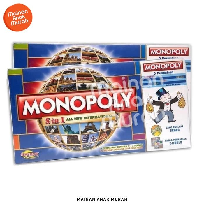 ItemNews- Monopoli 5 In 1 All New Internasional Ukuran Besar / Mainan Edukasi Asah Otak Monopoli
