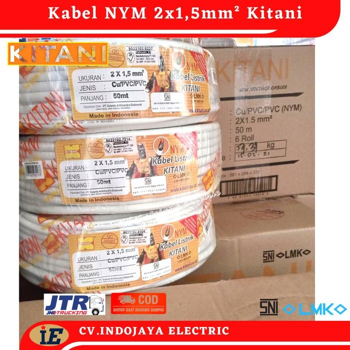 Kabel Nym 2X1,5 Mm Kitani Panjang 50 Meter
