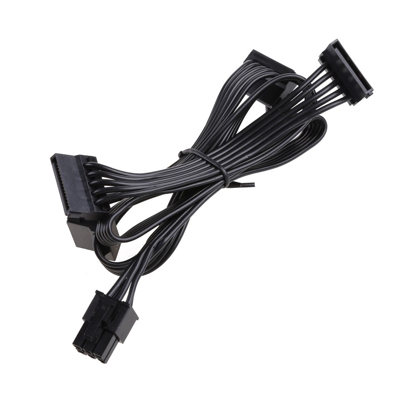 High Quality PCI-E 6 Pin Male 1 to 4 Sata Female Power Supply Splitter Supply Cable for Corsair RM65
