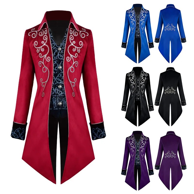 Medieval Tuxedo Steampunk Vintage Victorian Long Sleeve Windbreaker Medieval Vintage Suit Prince