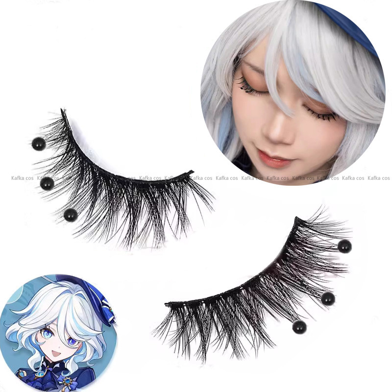 Game Genshin Impact Cosplay Furina Cosplay Eyelashes Accessories Fontaine Focalors Eyelashes With 3