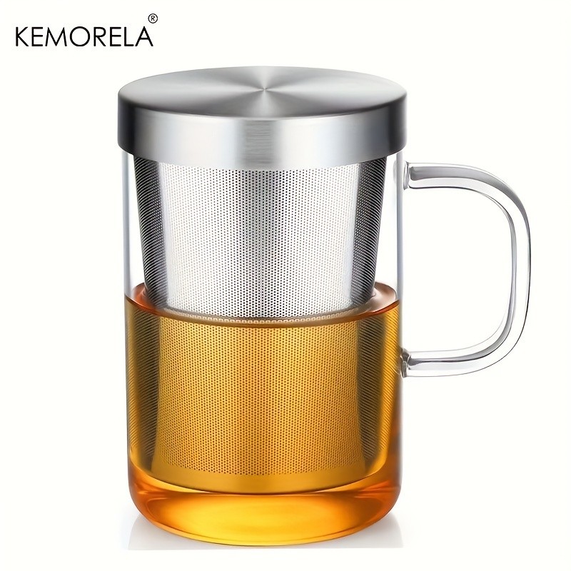477Ml Glass Cup Tea Infuser Mug Borosilicate Glass Tea Mug With Stainless Steel Infuser Home Office