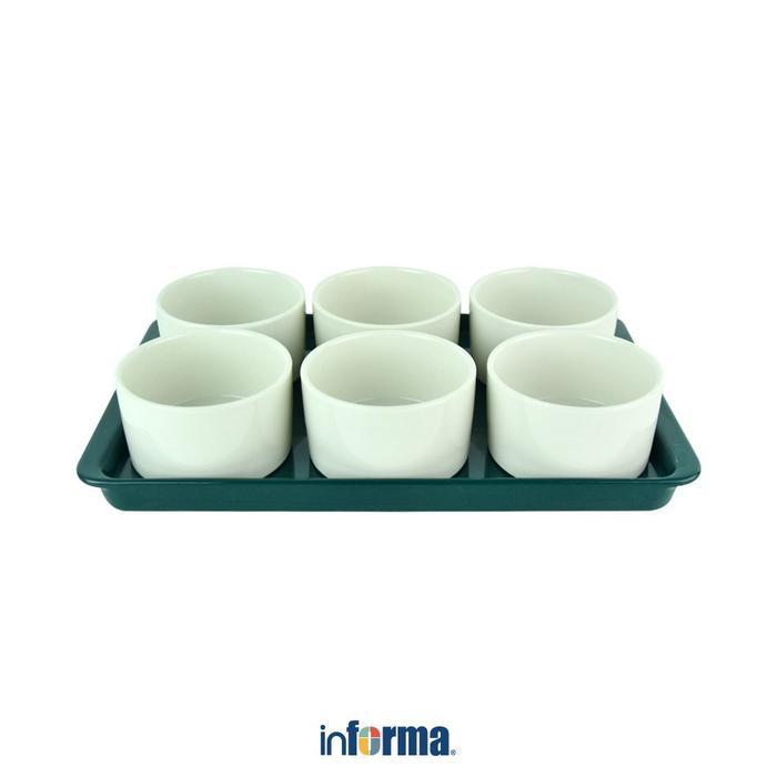 INFORMA APPETITE SET 7 PCS LAENY MANGKUK SAJI DENGAN - PUTIH WADAH BUMBU TEMPAT SAMBAL NAMPAN SAJI