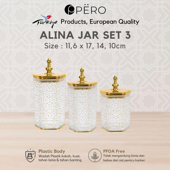 [MAKSAN] PERO ALINA JAR SET 3 / TOPLES PLASTIK SET OF 3 / WADAH PLASTIK SET OF 3