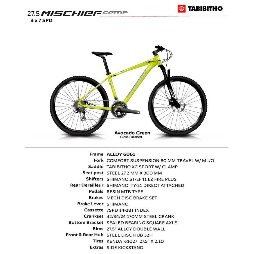 SEPEDA GUNUNG 27.5 MTB TABIBITHO MISCHIEF COMP - FRAME ALLOY