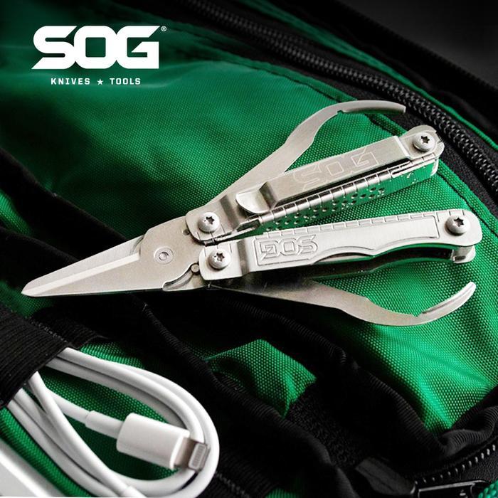 SOG 7-in-1 Multi-tool Folding Scissors with Knife EDC Pocket Hand Tools Stainless Steel