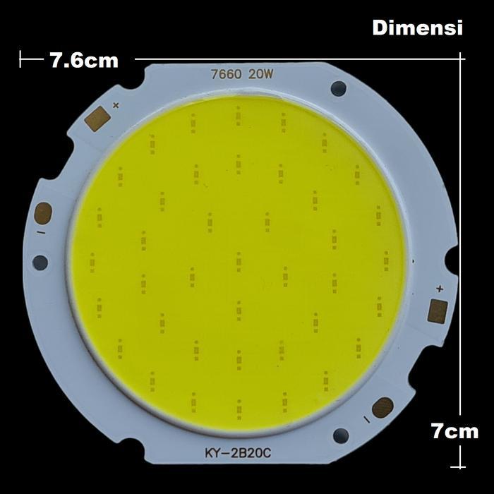 Modul Led Cob 7670 Lampu Sorot Listrik Cool White 20W Pcb Aluminium