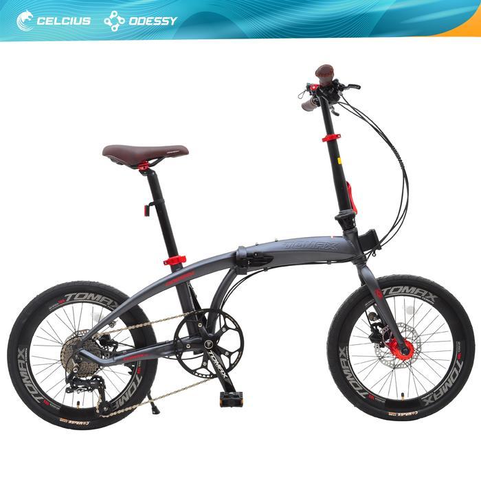 SEPEDA LIPAT ODESSY TOMAX FRAME ALLOY 2O" - 10 SPEED - Abu-abu