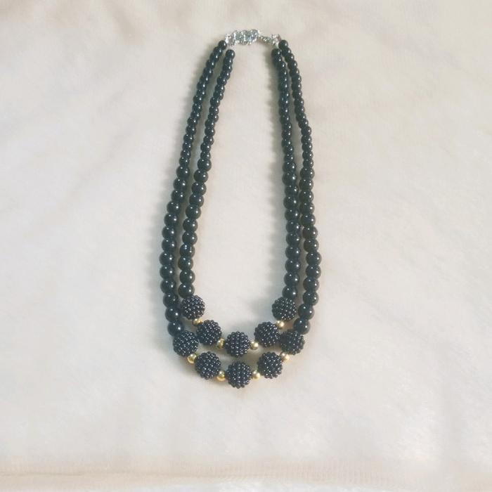 Kalung Monte Durian Dua Layer - Kalung Hijab Panjang - Kalung wanita Panjang