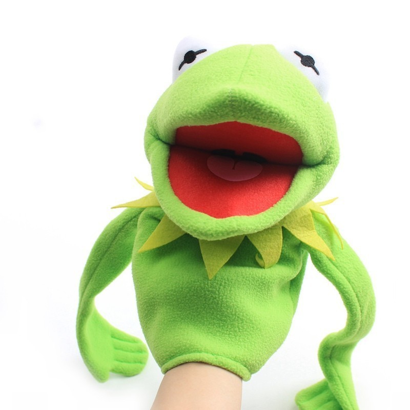 Kermit FROG Funny Plush Doll Hand Puppet Schoolbag FROG Animal Plush Toy Big Doll Ventriloquist