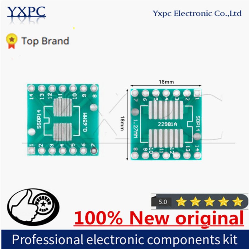 10PCS TSSOP14 SSOP14 SOP-14 SOP14 to DIP14 PCB Transfer Board DIP Pin Board Pitch Adapter