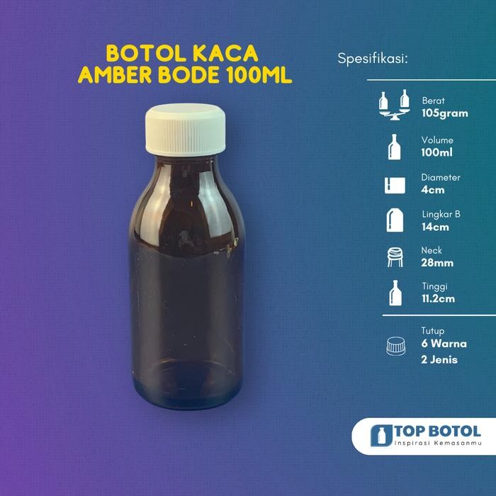 BOTOL KACA COKLAT 100ML / BOTOL KACA AMBER 100 ML / BOTOL KACA 100ML / BOTOL BODE 100ML (PAKET ISI