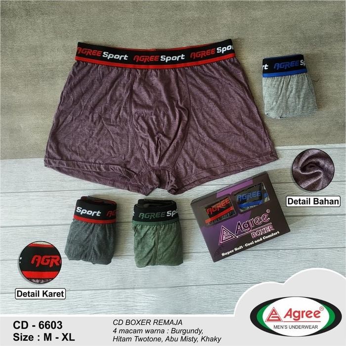 Flyman Elfsa - Kode 6603 (2 Pcs) Boxer 6603 Pria Dewasa Celana Boxer Sport Laki Laki Cd Pendek Katun
