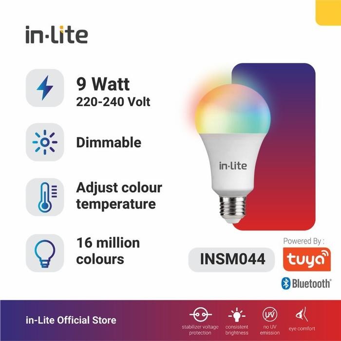 Pilihan- Lampu Led Inlite Bohlam Led In Lite Led Bulb Bluetooth 9W Insm044 9 W