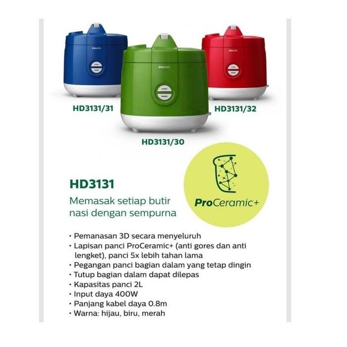 Philips Daily Collection Rice Cooker Hd3131 / Hd3131 / Hd-3131