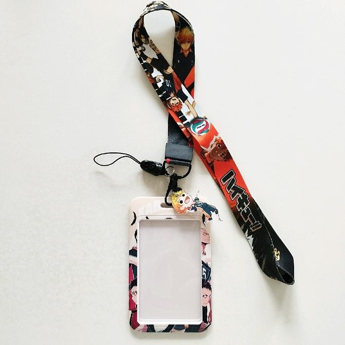 Haikyuu Anime ID Card Holder Lanyard 1 Hinata Kageyama Name Tag Gantungan Kalung Wadah Kartu Nama