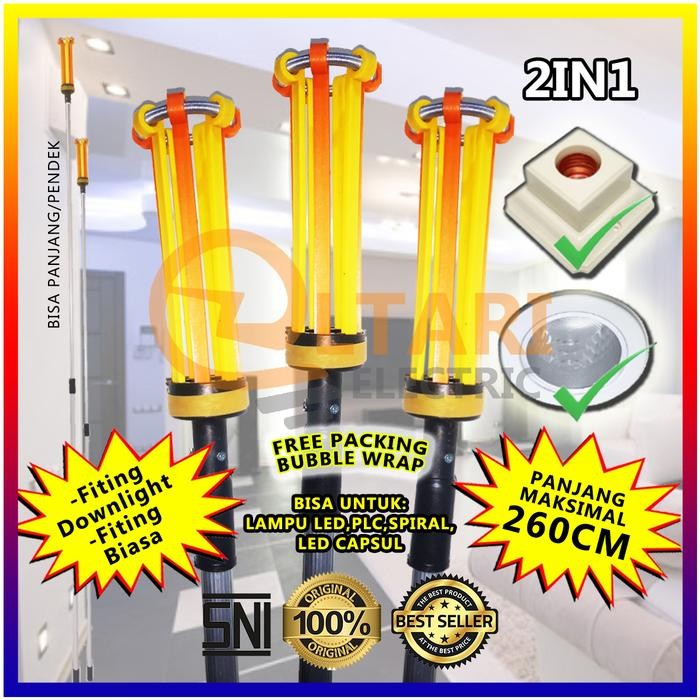 TONGKAT LAMPU STICK TONGKAT PEMASANG PENGGANTI LAMPU STIK LAMPU ALAT PASANG LEPAS GANTI [DOWNLIGHT]