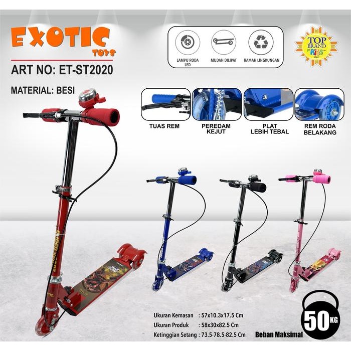 BARANG TERLARIS  Mainan Scooter anak karakter Exotic ST 2020 ST-2020 / Exotic ST 2023 ST-2023