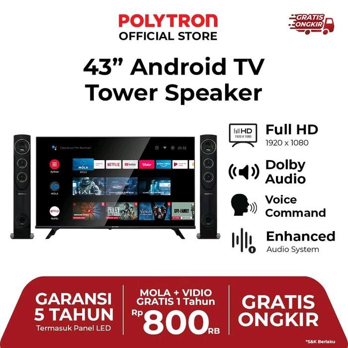 Tv POLYTRON Smart Cinemak Google Tv 43inch
