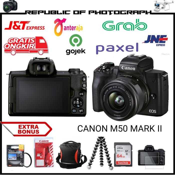 CANON EOS M50 MARK II KIT 15-45MM IS STM / GARANSI RESMI DATASRCIP Shopeseler