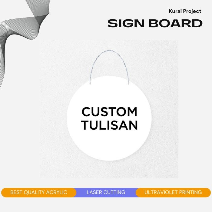 

AKRILIK LABEL PAPAN GANTUNG RANTAI PETUNJUK DIAMETER 40 CM - AKRILIK SIGN BOARD CUSTOM - PAPAN TANDA