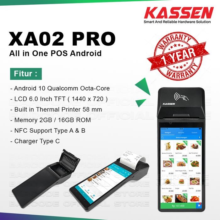 

KASSEN XA-02 ALL IN ONE MOBILE POS TOUCHSCREEN MESIN KASIR