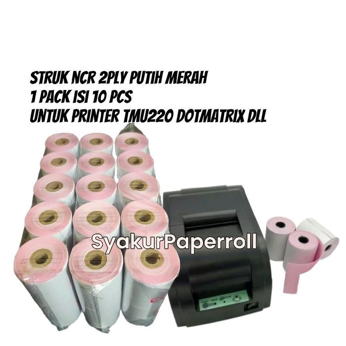 

Kertas Kasir Ncr 2Ply / Struk Ncr 2 Rangkap 75X65 Paket 10 Roll
