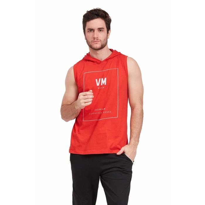 VM KAOS BUNTUNG HOODIE SINGLET PRIA MERAH - VM-033