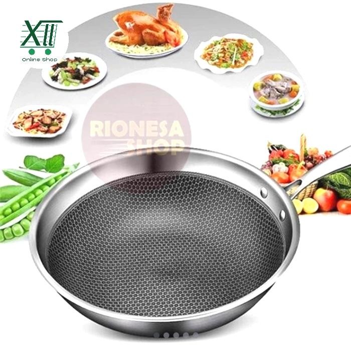 Terlaris Viera Tms99~034/34 Cm Honeycomb Wok ~ Wajan Stainless 304
