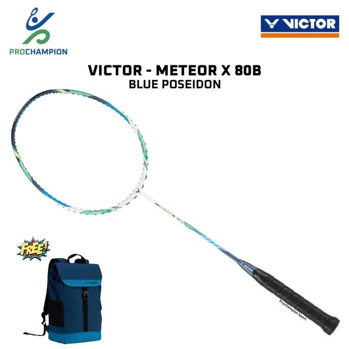 Raket Badminton Victor Original Meteor X 80 Blue Poseidon
