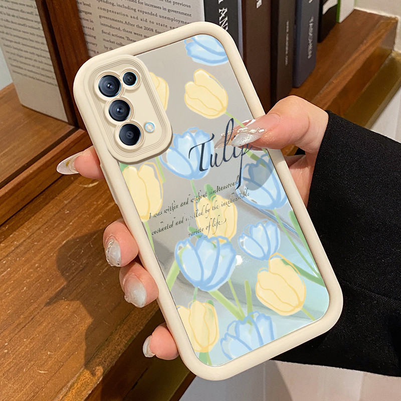 Casing Hp OPPO Reno 5 4G Reno 5 5G Reno5 Reno 5K 5G Reno5 K Find X3 Lite Case Casing HP pola Tulip y