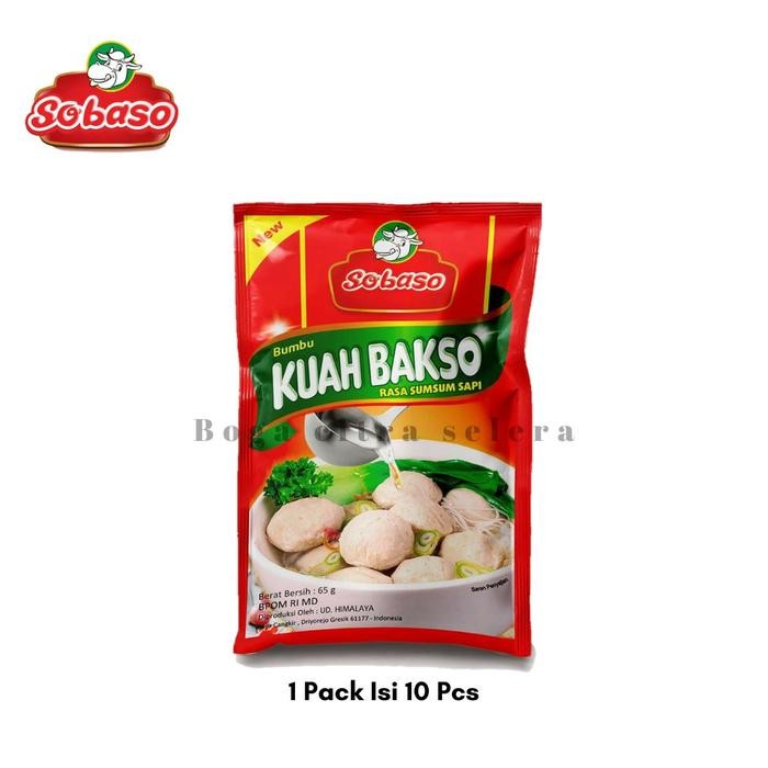 

Stok Baru Bumbu Kuah Bakso Sumsum Sapi Sobaso 65 gram (1 Pack Isi 10 Pcs)