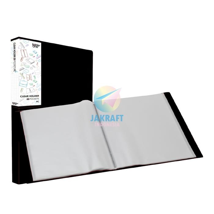 

New (1 Pcs) Map Clear Holder Folio F4 FC isi 20 Display Book Hitam Black / Biru Blue / Merah Red /