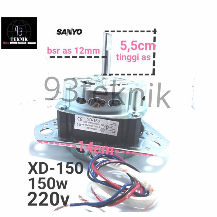 Dinamo pencuci mesin cuci 2 tabung Aqua sanyo