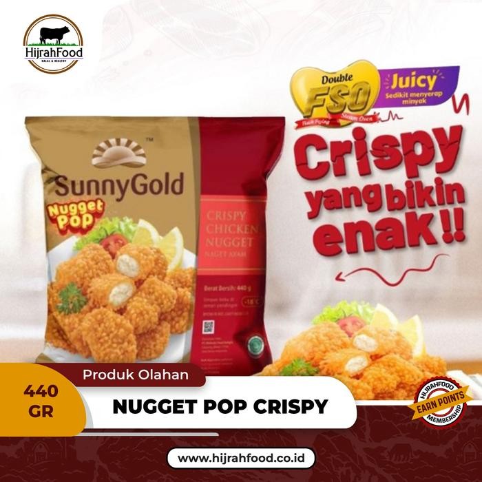 

Pilihan- Sunny Gold Crispy Chicken Nugget Pop Naget Ayam Krispy (440 Gr)