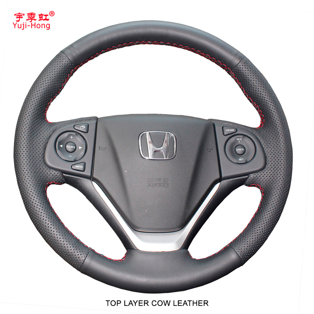 Yuji-Hong Top Layer Genuine Cow leather Car Steering Wheel Covers