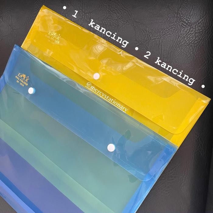 

New Map Plastik 1 Kancing 2 Kancing Folio Bag Folder Imco