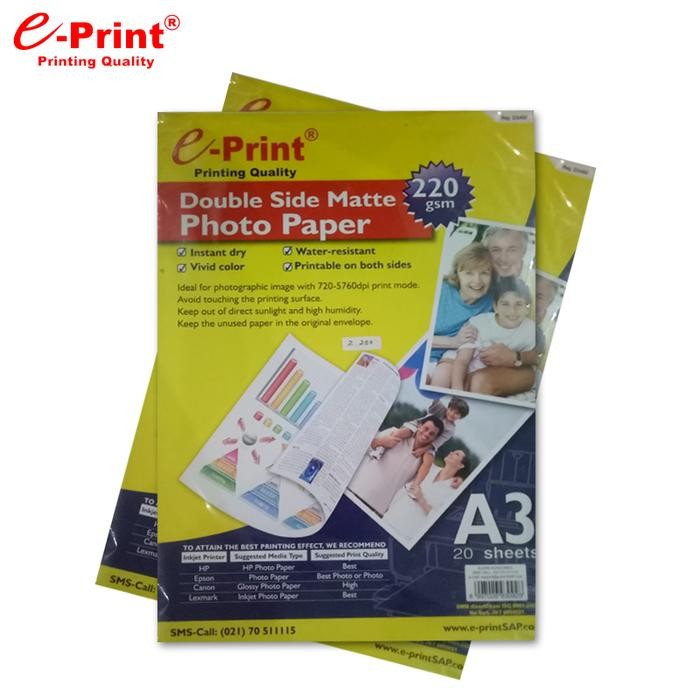 

E-Print Double Side Matte Paper Kertas A4 220gsm 20 Lembar