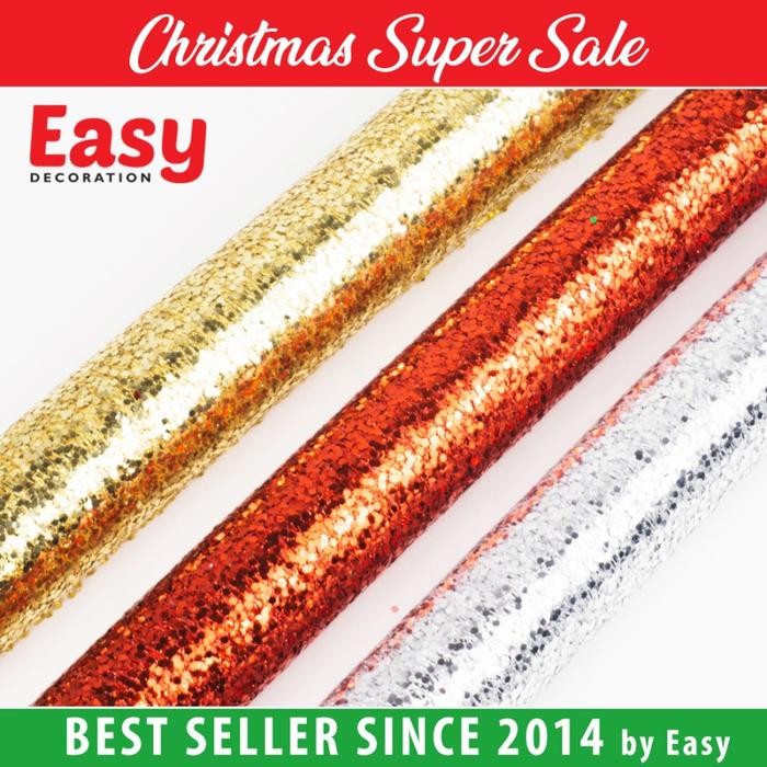 Pita Roll Natal Besar Kain Jaring Jala Christmas Easy Decoration