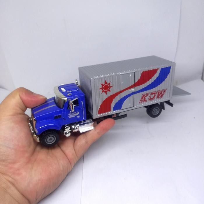 diecast miniatur truck box oleng truk loading barang bahan besi alloy