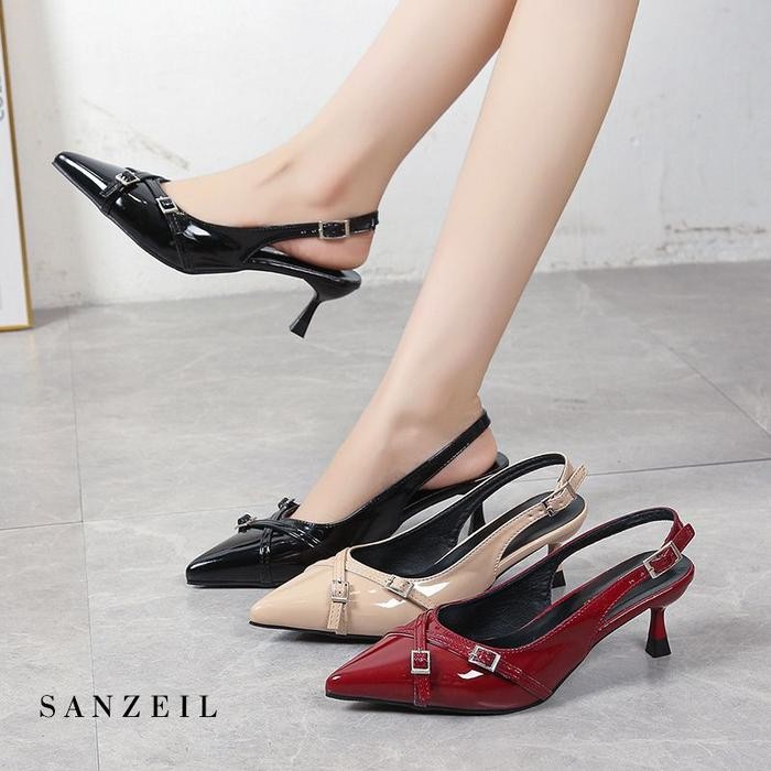 Donatello - Lottie Sandal Heels Wanita Hak Sedang 8055