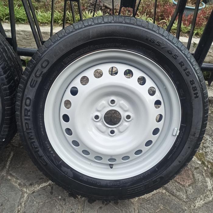 4 velg kaleng r15 pcd 100 lebar 5.5 tanpa ban mulus no geol no kropos