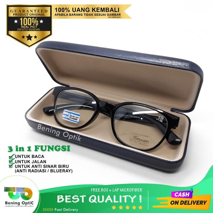 Pilihan- Kacamata Plus 3 In 1, Double Fokus,Untuk Baca Jalan Anti Radiasi1