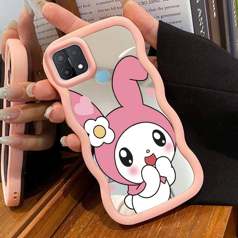 Casing HP Untuk OPPO A15 A15s A35 4G Case Kelinci berwarna pink Macaron Softcase Silikon Kasing Crea
