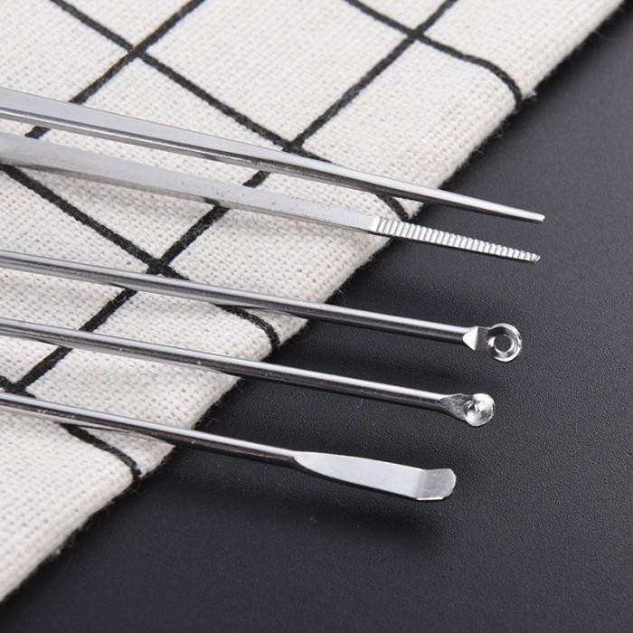 8Pcs Set Alat Pembersih Telinga Stainless Korek Kuping Alat Kotoran Telinga Ear Wax Picker Pasti Ori