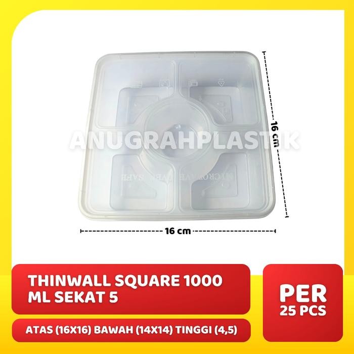 Thinwall 1000 ml SQ sekat 5 DM / Thinwall Bento / Thinwall Inner SLOP